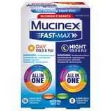 Mucinex Fast-Max  Liquid Gels - Day Severe Cold & Night Cold & Flu 24/24 CT., thumbnail image 1 of 9