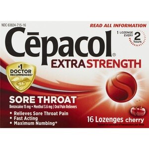 Cepacol Extra Strength Sore Throat Relief Lozenges, Cherry, 16 Ct , CVS