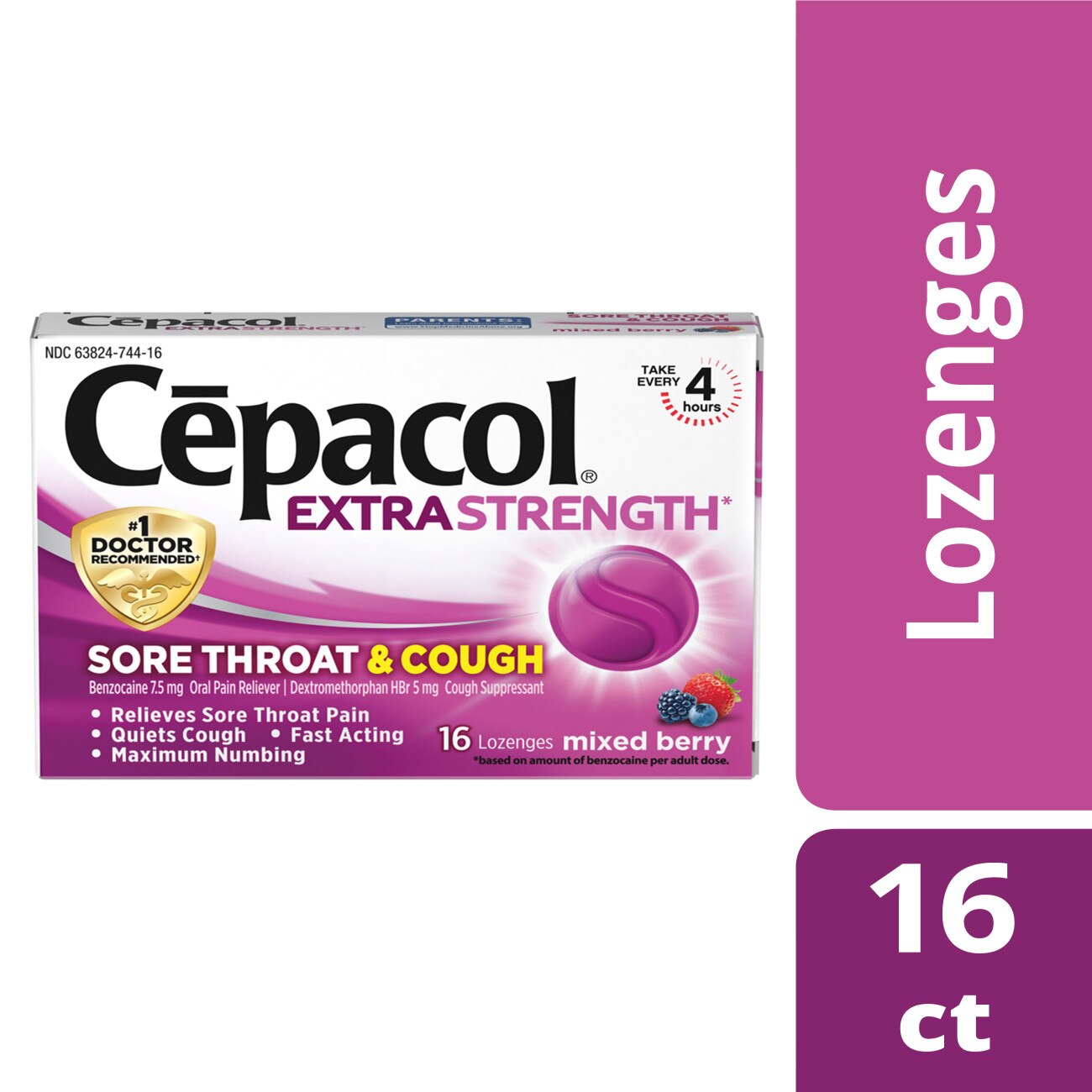 Cepacol Extra Strength Sore Throat & Cough Lozenges, Mixed Berry, 16 Ct , CVS
