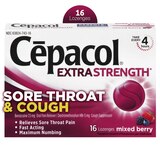Cepacol Extra Strength Sore Throat & Cough Lozenges, Mixed Berry, 16 CT, thumbnail image 2 of 9