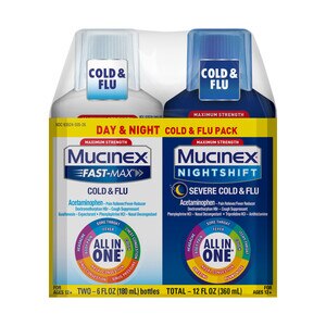 Mucinex Nightshift Relief Liquid Combo, 2 x 6 fl oz
