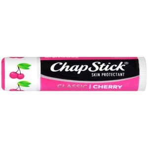Chapstick Classic Skin Protectant Cherry Flavored Lip Balm, 3CT