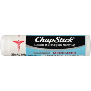 ChapStick Classic Medicated External Analgesic Skin Protectant Lip Balm Tube, .15oz