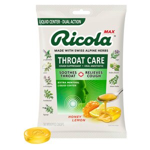 Ricola Max Throat Care Cough Drops, Honey Lemon, 34 Ct , CVS