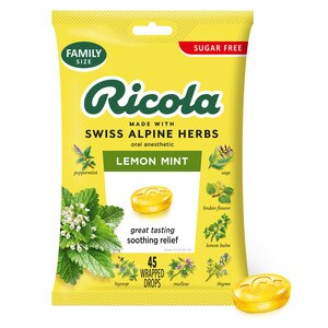 RICOLA Sugar Free Lemon Mint Herb Throat Drops, 45 Ct , CVS