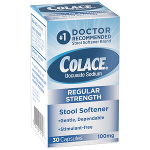 Colace Laxative Docusate Sodium Capsules, 30 Ct , CVS