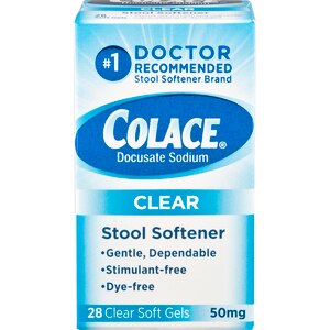  Colace Clear Stool Softener Soft Gels 50mg, 28CT 