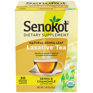 Senokot Laxative Tea Dietary Supplement Organic Senna & Chamomile, 20 CT