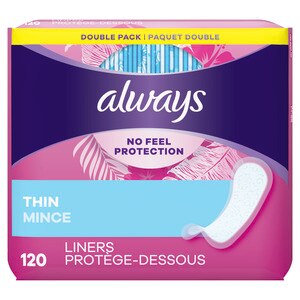 Always Thin Wrapped Daily Liners, Unscented, Regular