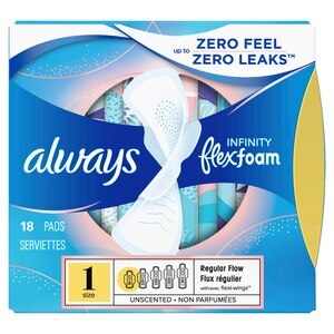 Always Infinity FlexFoam Size 1 Pads, Unscented, Regular