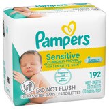 Pampers Baby Wipes Sensitive Perfume Free 3X Refill Packs (Tub Not Included) 192 CT, thumbnail image 2 of 20