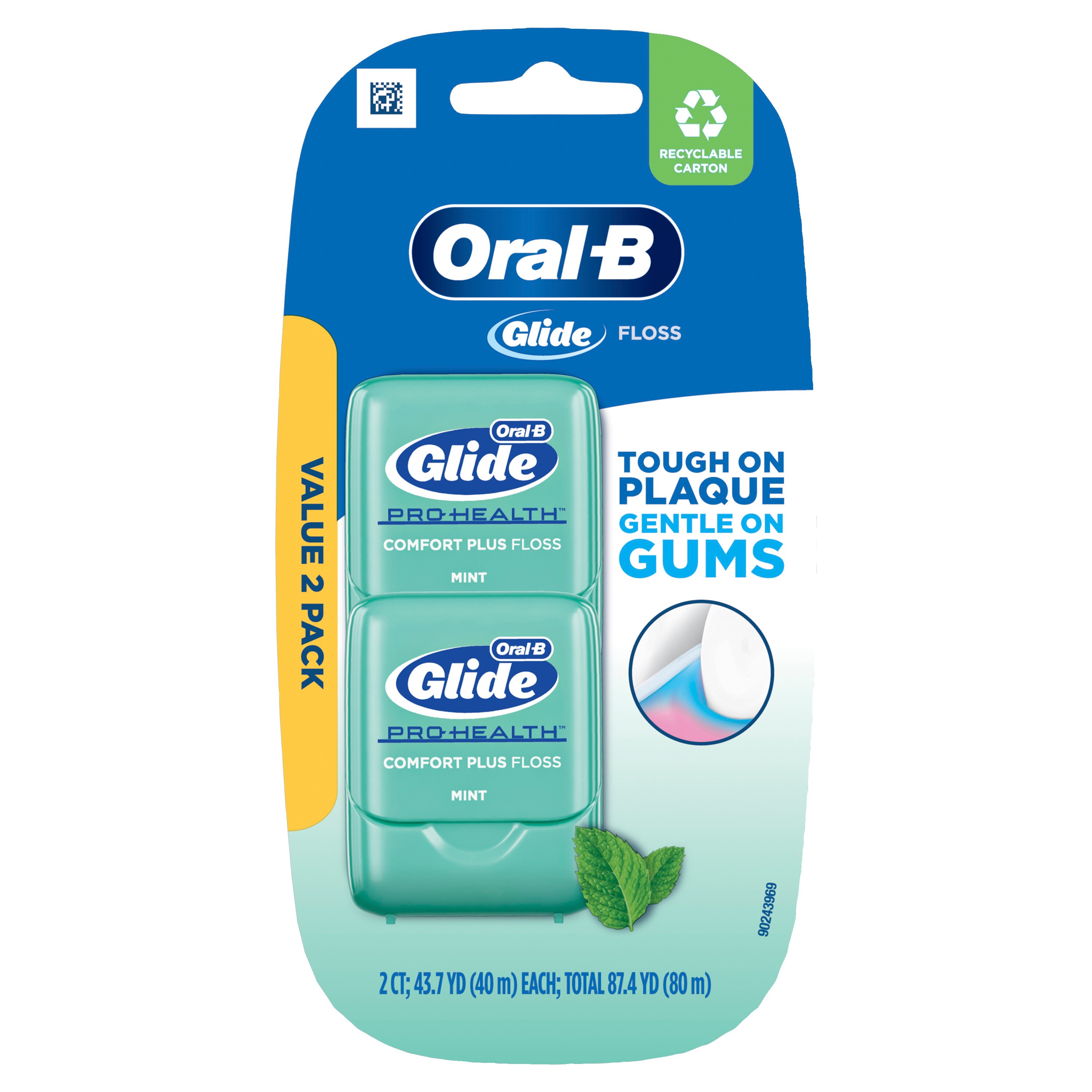 Oral-B Glide Pro-Health Comfort Plus Floss, Mint, 40 M, 3 Pack - 43.7 Yd , CVS