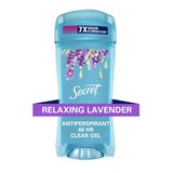 Secret Outlast 48-Hour Clear Gel Antiperspirant & Deodorant Stick, Relaxing Lavender, 2.6 OZ, thumbnail image 1 of 11