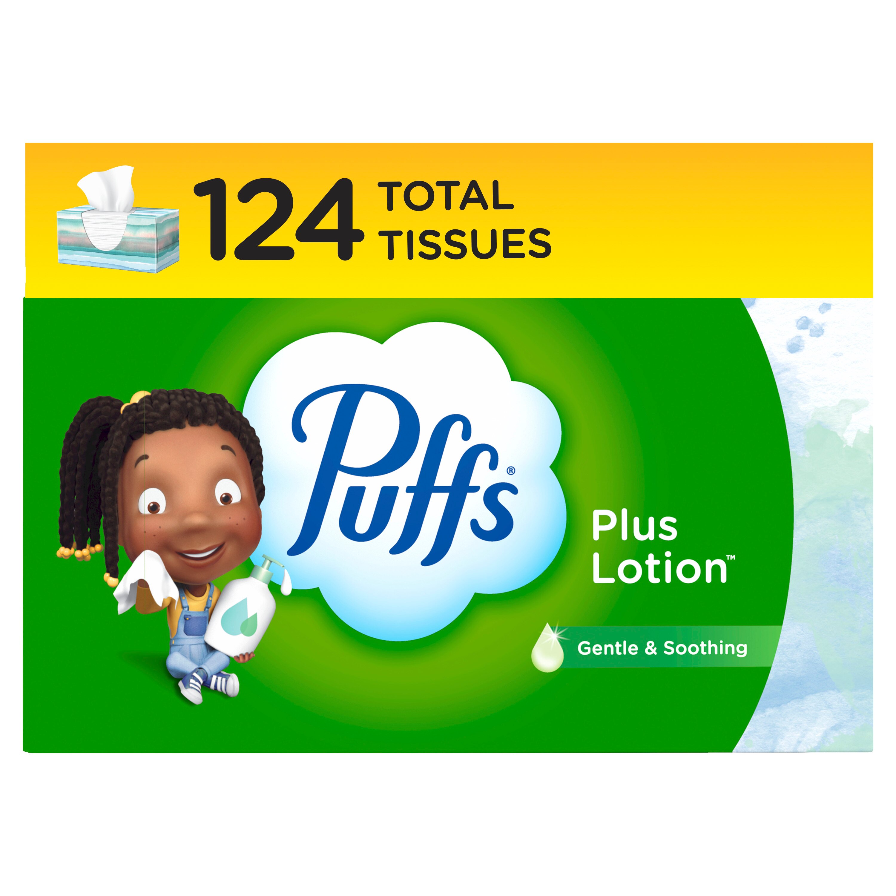 Puffs Plus Lotion Facial Tissues, 124/Pack