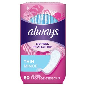 Always Thin Wrapped Daily Liners, Unscented, Regular