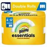 Bounty Essentials Select-A-Size Paper Towels, 6 Double Rolls, White, 108 Sheets Per Roll, thumbnail image 1 of 8