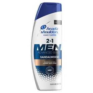 Head and Shoulders Advanced Series - Champú y acondicionador anticaspa 2 en 1 para hombres, Sandalwood, 12.8 oz