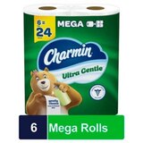 Charmin Ultra Gentle Toilet Paper, 6 Mega Rolls, 231 Sheets Per Roll, thumbnail image 1 of 12