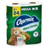 Charmin Ultra Gentle Toilet Paper, 6 Mega Rolls, 231 Sheets Per Roll, thumbnail image 4 of 12