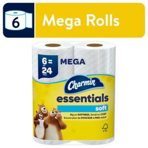 Charmin Essentials Soft Toilet Paper 6 Mega Rolls, 330 Sheets Per Roll - 352 , CVS