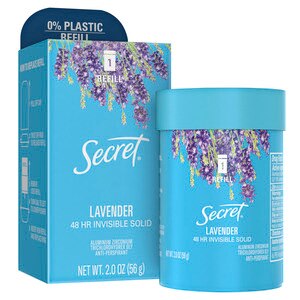 Secret Invisible Solid Antiperspirant & Deodorant, refill scent pod, Lavender scent, 2 OZ