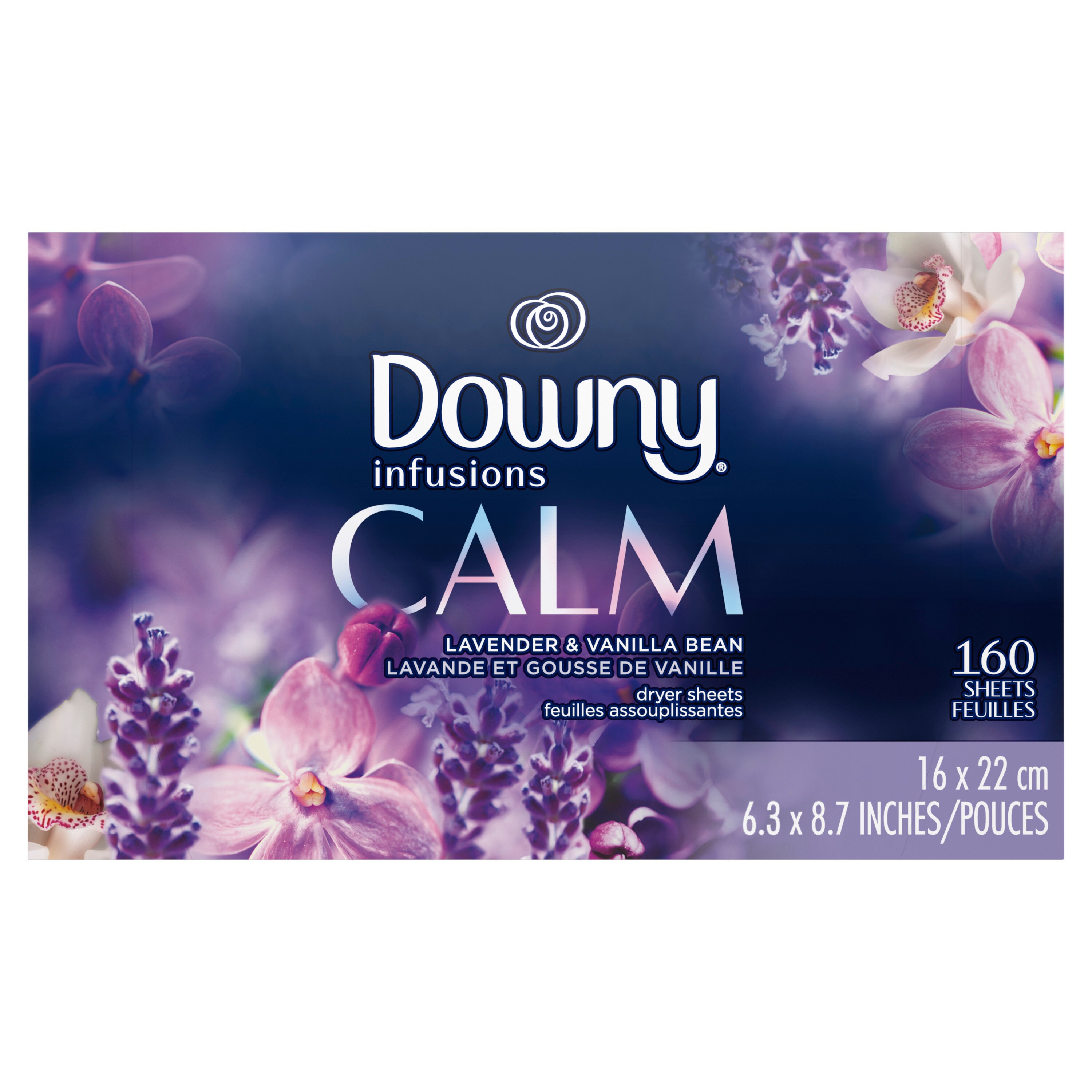 Downy Infusions Fabric Softener Dryer Sheets, Calm, Lavender & Vanilla Bean, 160 Ct - 80 Ct , CVS