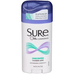 Sure - Desodorante antitranspirante en barra, transparente, sin fragancia