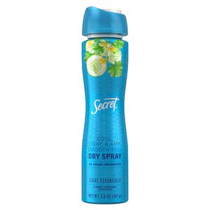  Secret Dry Spray Antiperspirant and Deodorant, Light Essentials Scent Invisible Spray, 3.8 OZ 