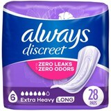 Always Discreet Incontinence Pads 6 Drop Extra Heavy Long (choose your count), thumbnail image 1 of 12