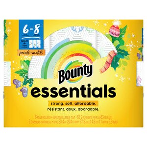 bounty essentials select a size big roll print paper towels 6 pack