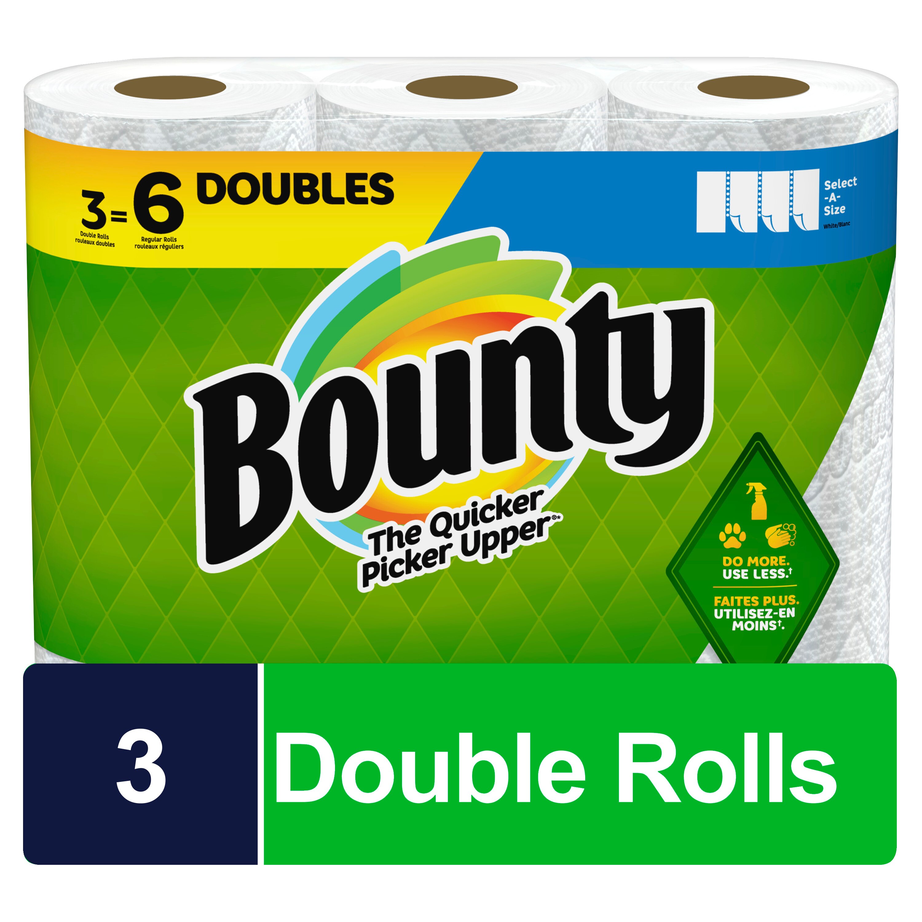 Bounty Select-A-Size Paper Towels, 3 Double Rolls, White, 90 Sheets Per Roll , CVS