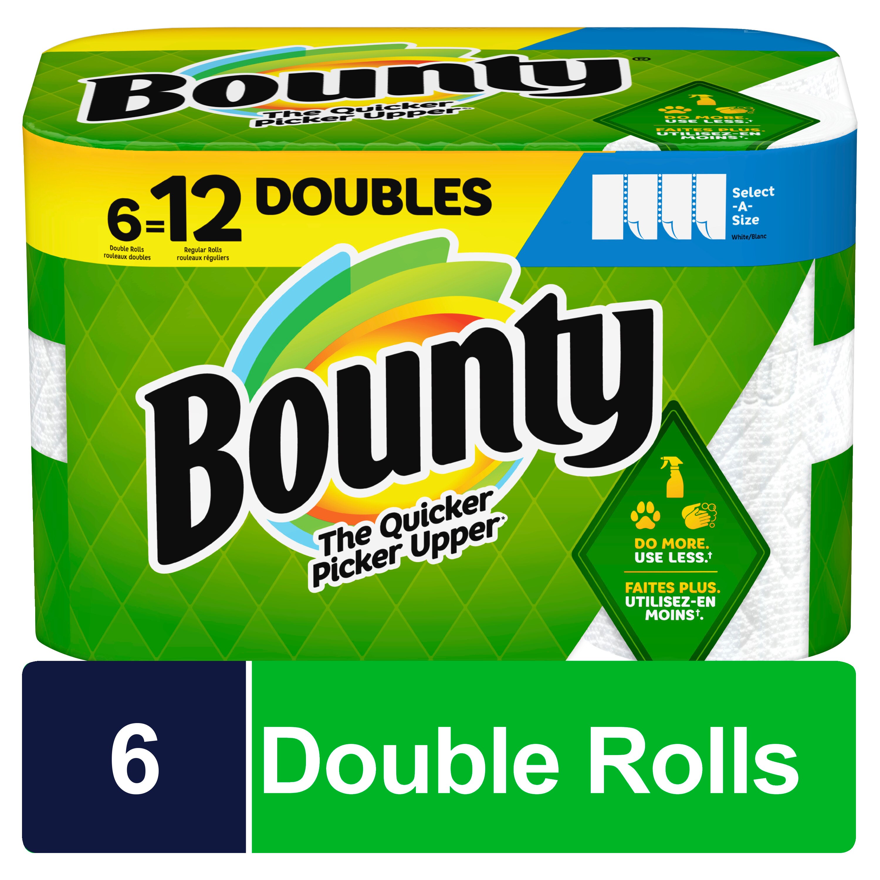 Bounty Select-A-Size Paper Towels, 6 Double Rolls, White, 90 Sheets Per Roll , CVS