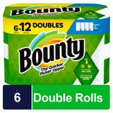 Bounty Select-A-Size Paper Towels, 6 Double Rolls, White, 90 Sheets Per Roll, thumbnail image 1 of 17