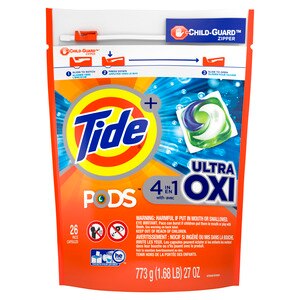 Tide PODS Ultra Oxi Liquid Laundry Detergent Pacs, 26 Loads, 27 OZ
