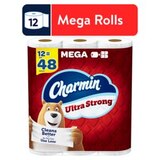 Charmin Ultra Strong Toilet Paper 12 Mega Rolls, 242 Sheets Per Roll, thumbnail image 1 of 12
