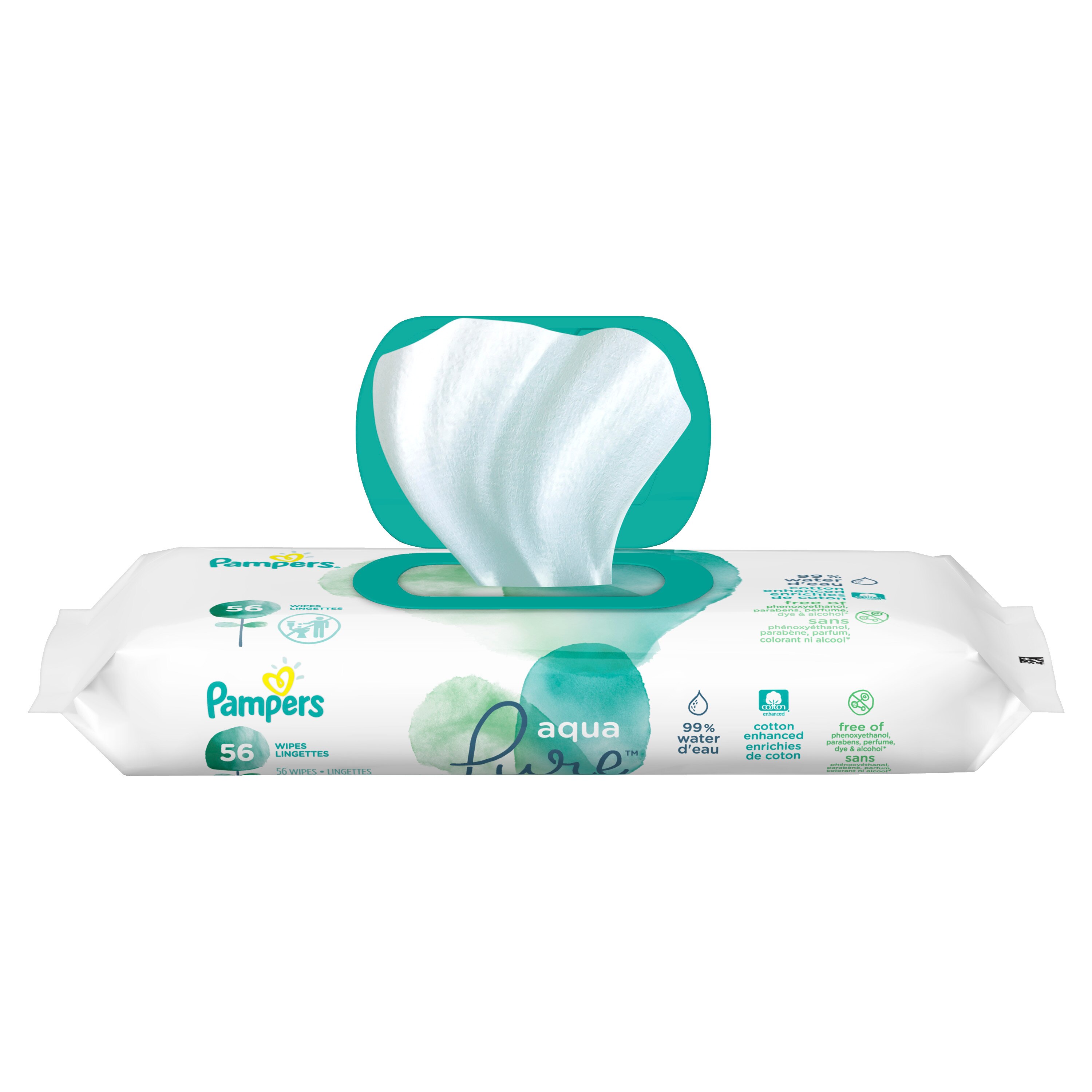 Pampers Aqua Pure Sensitive Baby Wipes 1X Pop-Top 56 CT CVS Pharmacy