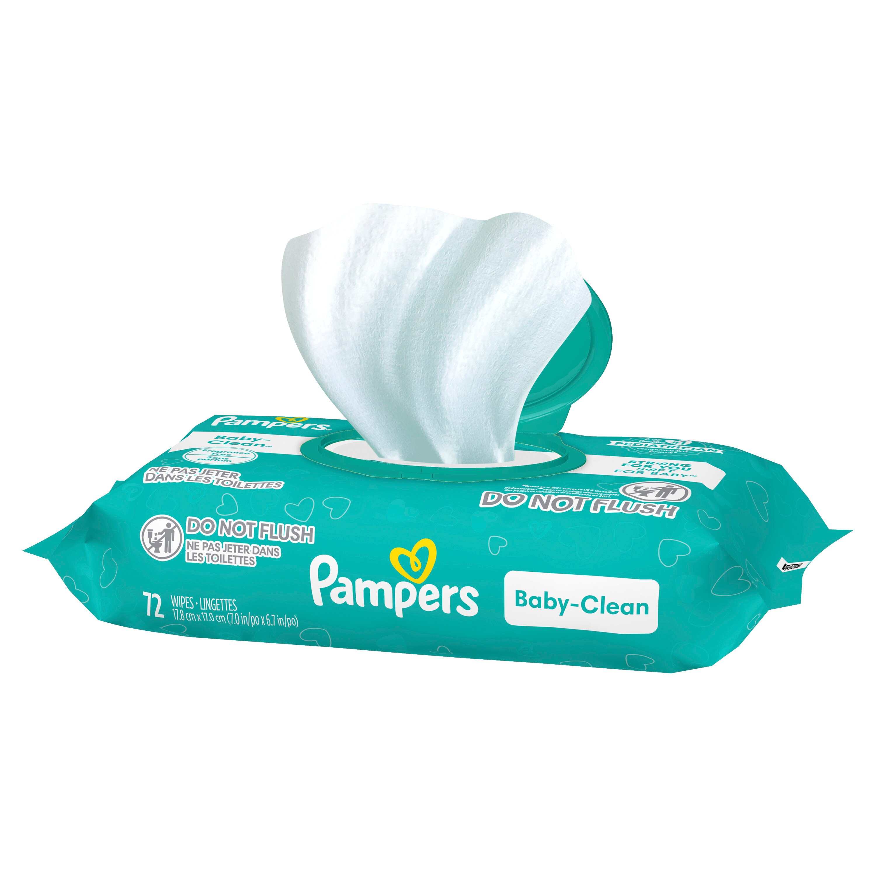 Pack of 6 Pampers Complete Clean Unscented Wipes 72 ea 