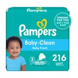Pampers Baby Clean Wipes Baby Fresh Scented 3X Pop-Top Packs, 216 CT, thumbnail image 1 of 13
