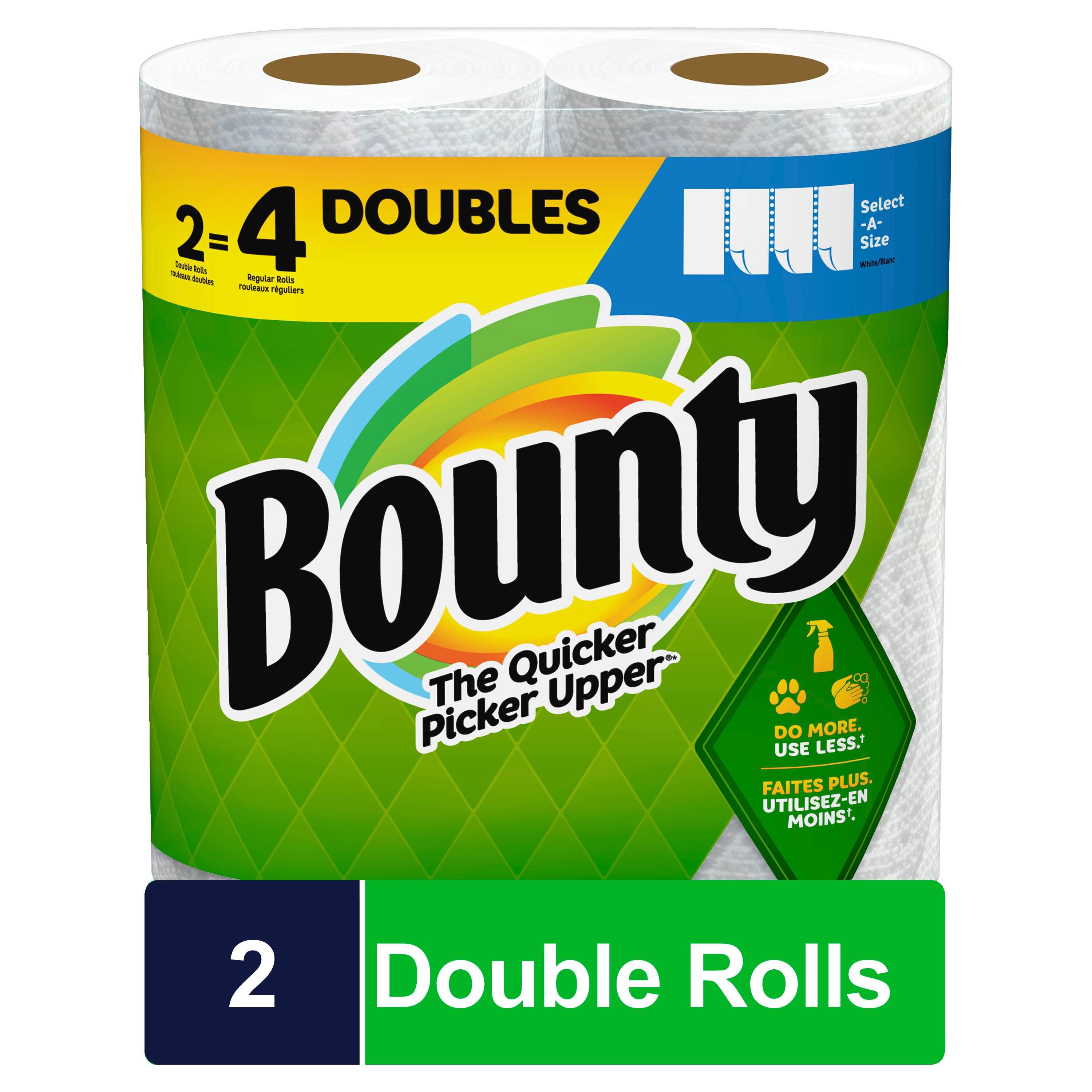 Bounty Select-A-Size Paper Towels, 2 Double Rolls, White, 90 Sheets Per Roll , CVS