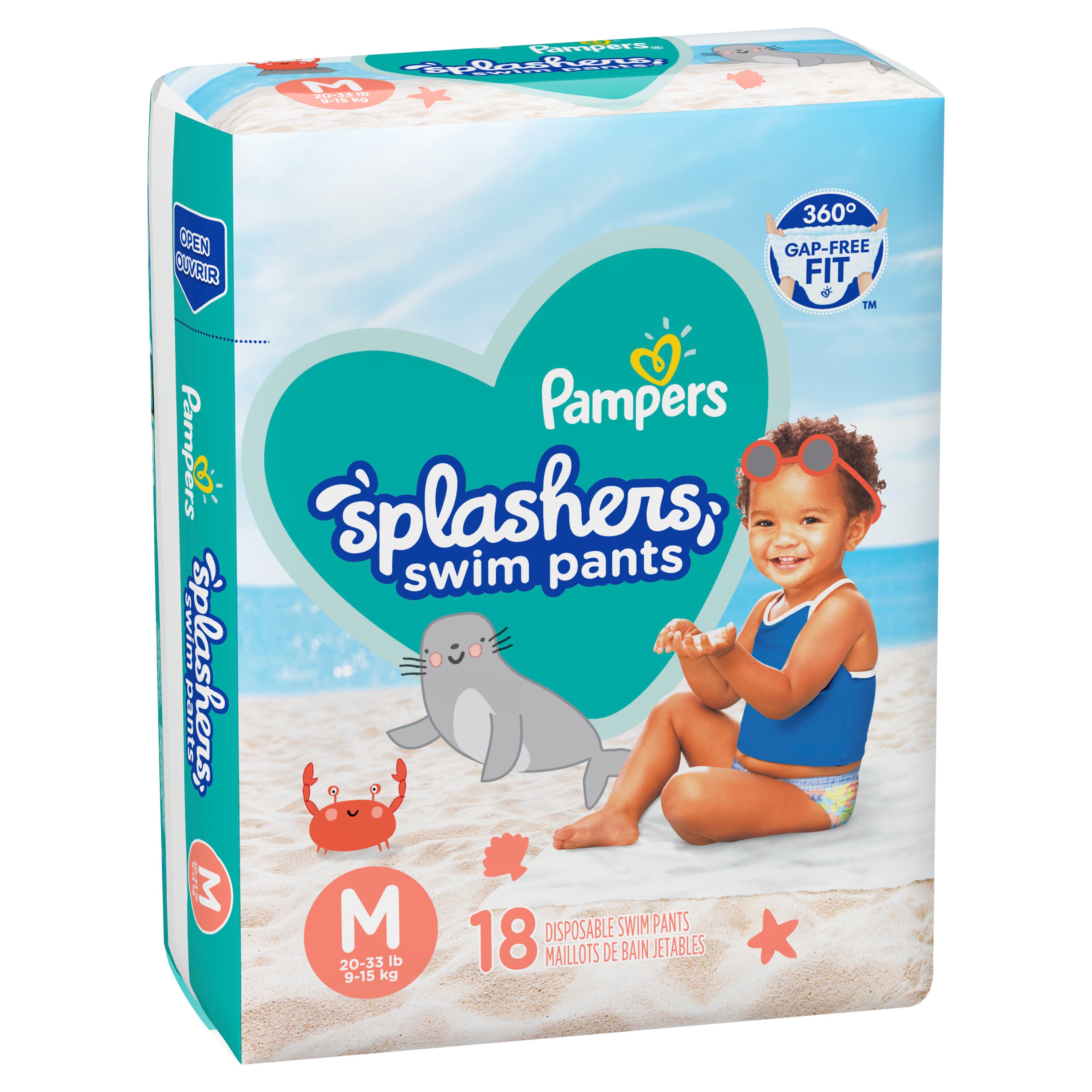 Pampers Splashers Disposable Swim Pants Diaper Small 20 Count Small 13-24 lbs 