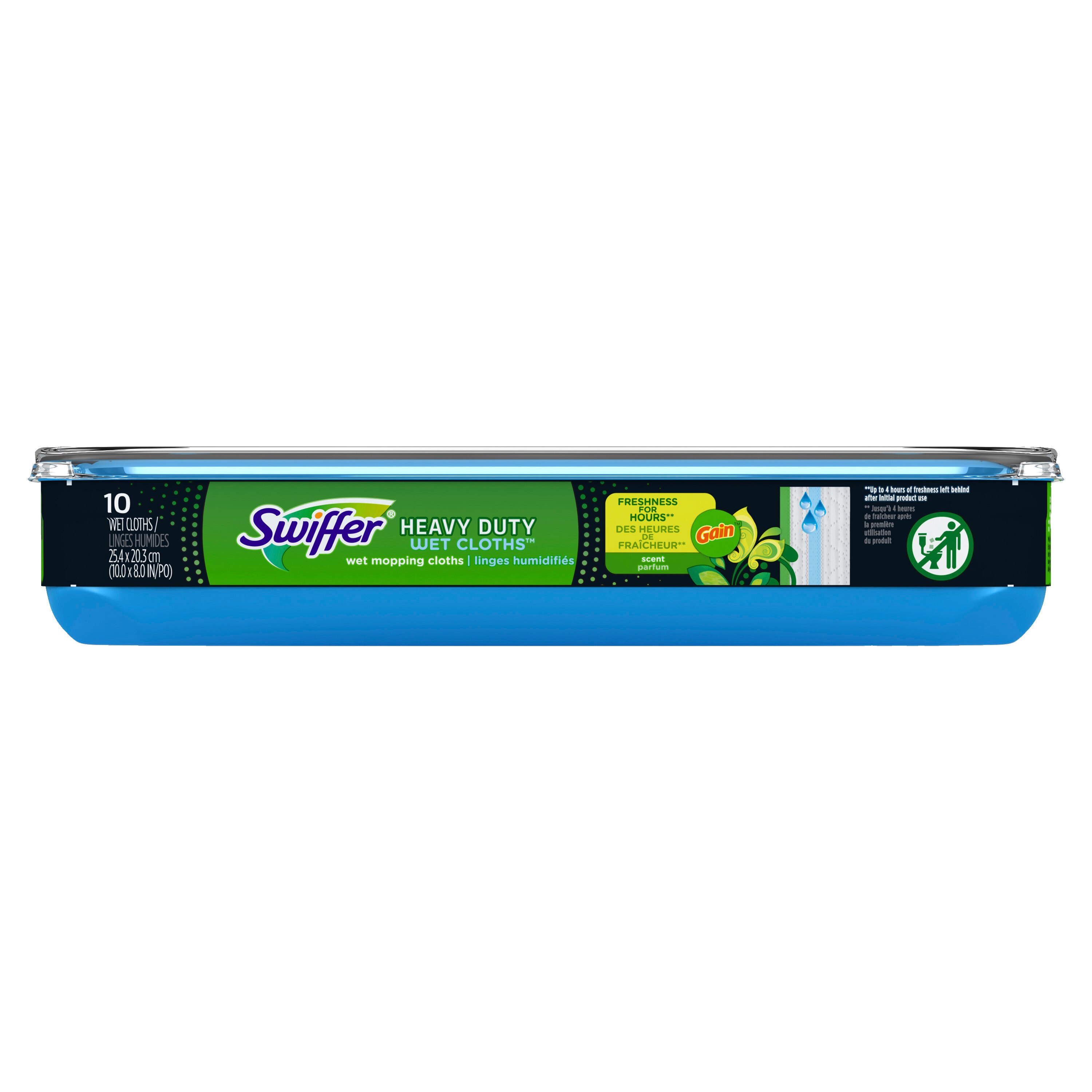 Swiffer Sweeper Heavy Duty Multi-Surface Wet Cloth Refills, for Floor Mopping and Cleaning,10 ct