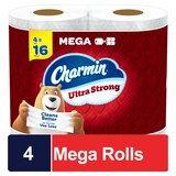 Charmin Ultra Strong Toilet Paper 4 Mega Rolls, 242 Sheets Per Roll, thumbnail image 1 of 12