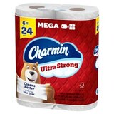 Charmin Ultra Strong Toilet Paper 6 Mega Rolls, 242 Sheets Per Roll, thumbnail image 3 of 12