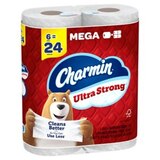 Charmin Ultra Strong Toilet Paper 6 Mega Rolls, 242 Sheets Per Roll, thumbnail image 4 of 12