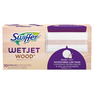 Swiffer WetJet Wood Spray Mop Refill Mopping Pads for Wood Floor Cleaning, 10 ct