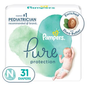 Pampers Pure Protection Newborn Diapers, Size N, 31 CT