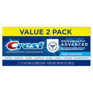 Crest Pro-Health Advanced - Pasta dental, Deep Clean Mint, 5.1 oz, paquete de 2