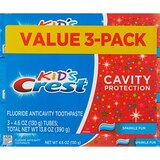 Crest Kid's Cavity Protection Fluoride Anticavity Toothpaste,  Sparkle Fun, 3 CT, thumbnail image 1 of 2