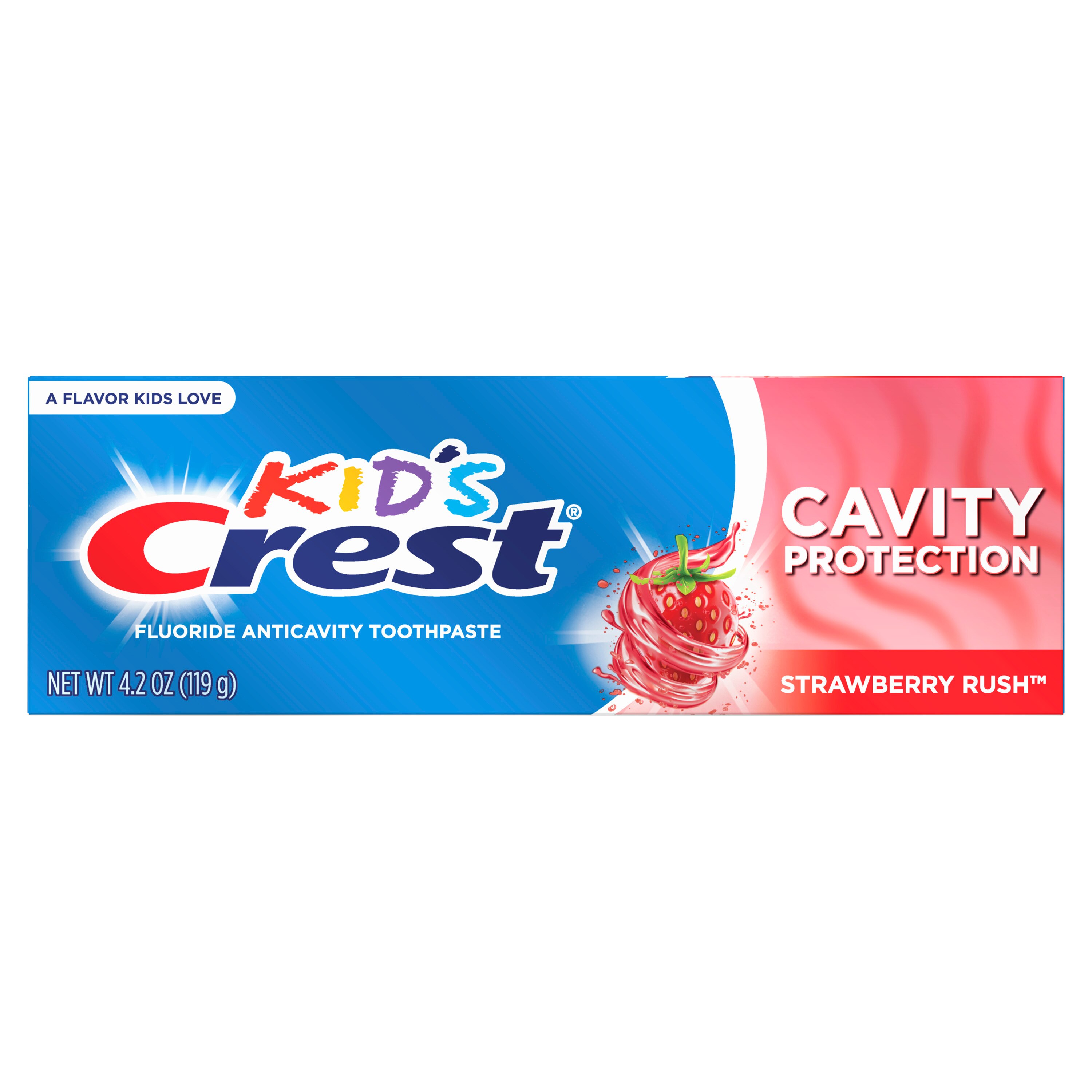 Crest Kid's Cavity Protection Fluoride Toothpaste, Strawberry Rush, 4.2 OZ