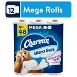 Charmin Ultra Soft Toilet Paper 12 Mega Rolls, 224 Sheets Per Roll, thumbnail image 1 of 13